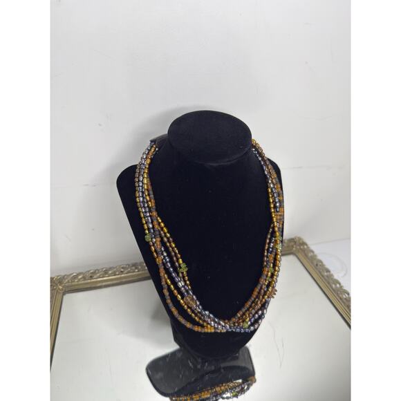 COLDWATER CREEK Multi Strand Grey & Copper Freshwater Pearl Necklace - Picture 9 of 9